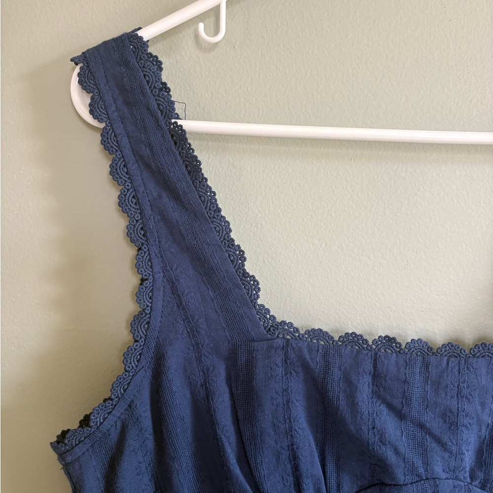 Princess Polly Dasha Mini Navy Dress 100% Cotton - Picture 2 of 9